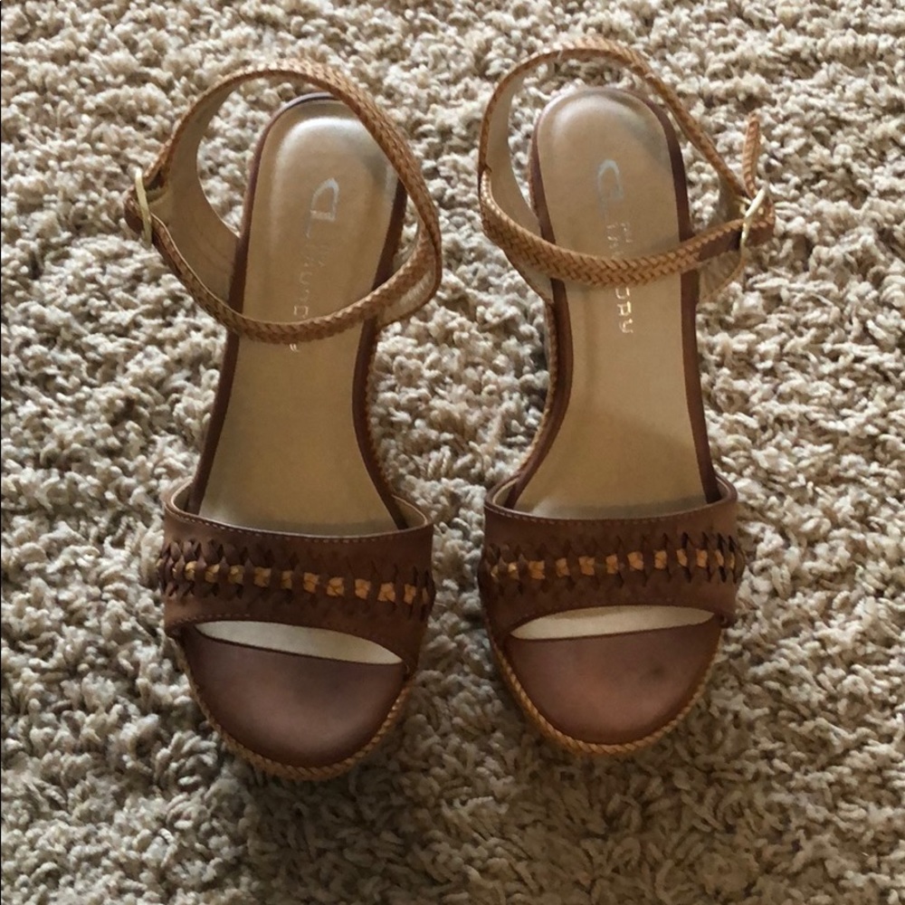 Braided Leather Wedges